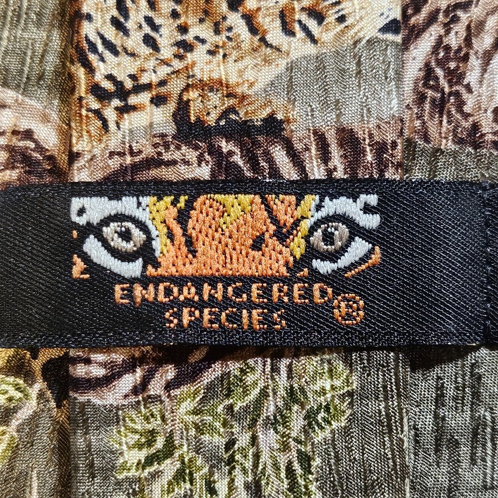 Endangered Species Cheetah Tie Simon Combes Beware The Intruder Silk Vintage